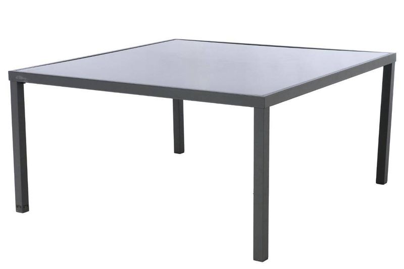 TABLE CARRÉE PIAZZA VERRE ANTHRACITE GRAPHITE 8P